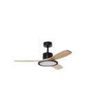 Ventilador de techo LED 36W RIGA II WOOD madera negro natural Ø120cm DC 32W 3 aspas CCT regulable IP20