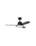 Ventilador de techo LED 36W RIGA II WOOD madera negro/nogal Ø120cm DC 32W 3 aspas CCT regulable IP20