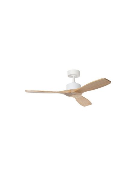 Ventilador de techo sin luz RIGA II WO WOOD blanco/madera natural Ø120cm DC 32W 3 aspas IP20