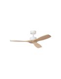 Ventilador de techo sin luz RIGA II WO WOOD blanco/madera natural Ø120cm DC 32W 3 aspas IP20