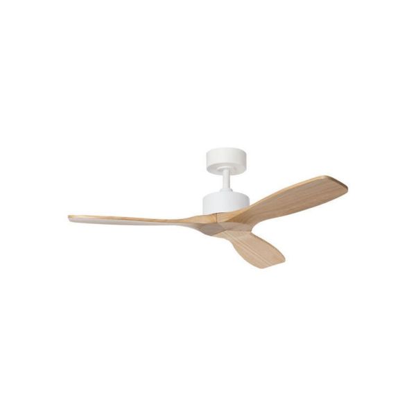 Ventilador de techo sin luz RIGA II WO WOOD blanco/madera natural Ø120cm DC 32W 3 aspas IP20