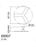 Ventilador de techo sin luz RIGA II WO WOOD negro/madera nogal Ø120cm DC 32W 3 aspas IP20