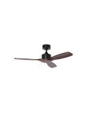 Ventilador de techo sin luz RIGA II WO WOOD negro/madera nogal Ø120cm DC 32W 3 aspas IP20