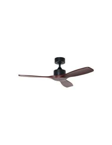Ventilateur de plafond RIGA II WO WOOD sans éclairage, bois noir/noyer, Ø120cm, 32W CC, 3 pales, IP20