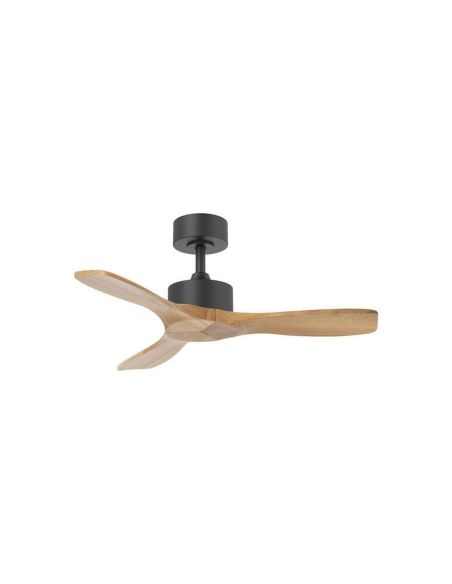 Ventilador de techo sin luz RIGA II WO WOOD XS negro/madera natural Ø97cm DC 32W 3 aspas IP20