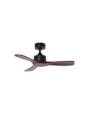 Ventilador de techo sin luz RIGA II WO WOOD XS negro/madera nogal Ø97cm DC 32W 3 aspas IP20