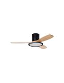 Ventilador de techo LED 36W RIGA II PL WOOD negro + madera natural Ø120cm DC 32W CCT 3800lm regulable