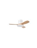 Ventilador de techo LED 30W RIGA II PL WOOD XS blanco + madera natural Ø97cm DC 32W CCT 3000lm regulable