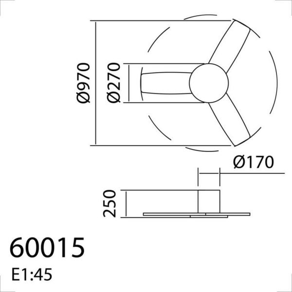 Ventilador de techo LED 30W RIGA II PL WOOD XS negro + madera natural Ø97cm DC 32W CCT regulable