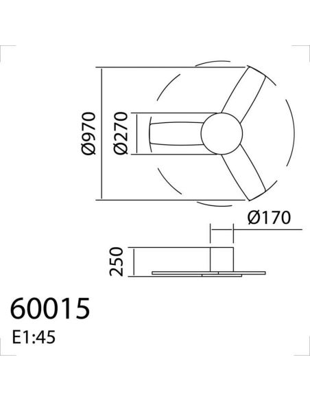 Ventilador de techo LED 30W RIGA II PL WOOD XS negro + nogal Ø97cm DC 32W CCT regulable