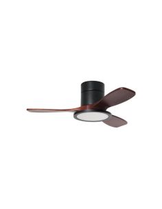 Ventilador de techo LED 30W RIGA II PL WOOD XS negro + nogal Ø97cm DC 32W CCT regulable