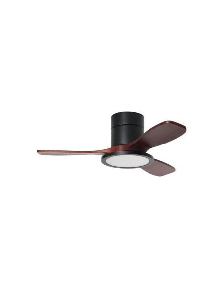 Ventilateur de plafond LED RIGA II PL WOOD XS 30W, noir et noyer, Ø97 cm, 32 W CC, température de couleur réglable