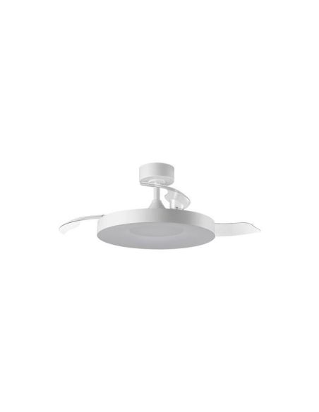 Ventoinha de teto LISBOA II LED com pás retráteis, branco, Ø107cm, LED DC 35W, CCT 36W, 3600lm, controle remoto