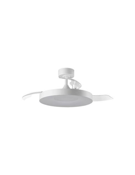 Ventilateur de plafond LED LISBOA II avec pales rétractables, blanc, Ø 107 cm, LED 35 W CC, 36 W CCT, 3 600 lm, télécommande