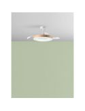 Ventilateur de plafond LISBOA II LED à pales rétractables, blanc/bois, Ø 107 cm, 35 W CC, 36 W LED, télécommande CCT