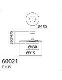 Ventilador de techo LED con aspas abatibles LISBOA II XS blanco Ø91cm DC 20W LED 24W CCT mando