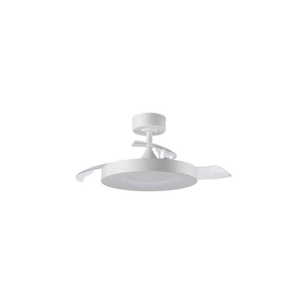 Ventilador de techo LED con aspas abatibles LISBOA II XS blanco Ø91cm DC 20W LED 24W CCT mando