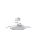 Ventoinha de teto LISBOA II XS com LED branco e pás dobráveis, Ø91cm DC 20W LED 24W CCT, controle remoto.