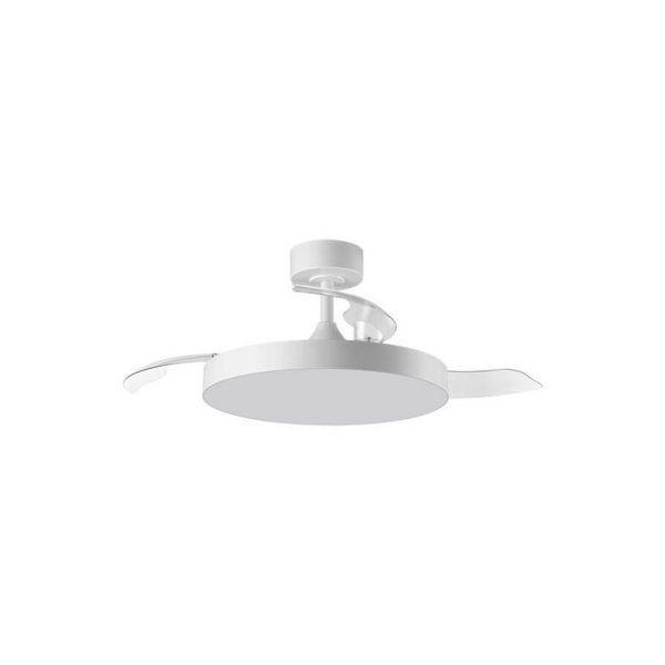 Ventilador ventoinha LED BETA 36W com pás dobráveis, branco, Ø107cm, DC 35W CCT com controle remoto.