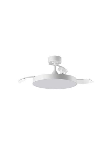 Ventilador ventoinha LED BETA 36W com pás dobráveis, branco, Ø107cm, DC 35W CCT com controle remoto.