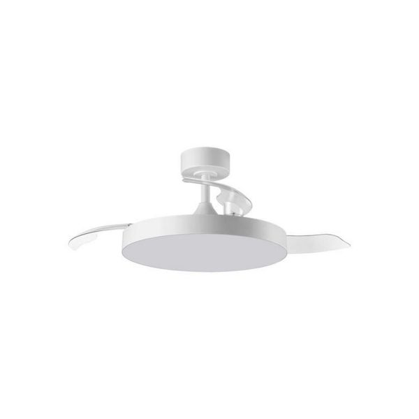 Ventilador ventoinha LED BETA 36W com pás dobráveis, branco, Ø107cm, DC 35W CCT com controle remoto.