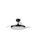 Plafón ventilador LED 36W aspas abatibles negro BETA Ø107cm DC 35W CCT con mando