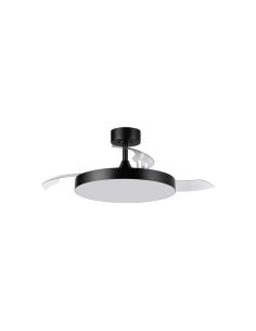 Plafón ventilador LED 36W aspas abatibles negro BETA Ø107cm DC 35W CCT con mando