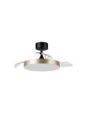 Plafón ventilador LED aspas abatibles Ø91cm BETA XS negro/dorado DC 20W LED 24W CCT mando