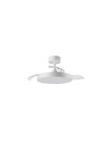 Plafón ventilador LED aspas abatibles Ø91cm BETA XS blanco DC 20W LED 24W CCT mando