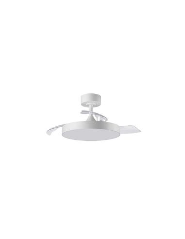 Plafón ventilador LED aspas abatibles Ø91cm BETA XS blanco DC 20W LED 24W CCT mando