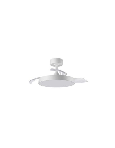 Plafón ventilador LED aspas abatibles Ø91cm BETA XS blanco DC 20W LED 24W CCT mando