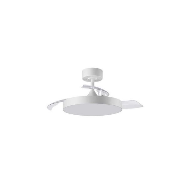 Plafón ventilador LED aspas abatibles Ø91cm BETA XS blanco DC 20W LED 24W CCT mando