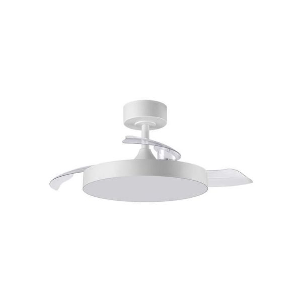 Plafón ventilador LED aspas abatibles Ø91cm BETA XS blanco DC 20W LED 24W CCT mando