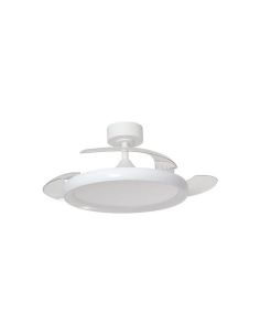 Ventoinha de teto SITGES 32W LED com pás retráteis, branco, Ø107cm, DC 35W CCT com controle remoto.