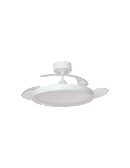 Ventilador de techo LED 32W con aspas retráctiles SITGES blanco Ø107cm DC 35W CCT con mando