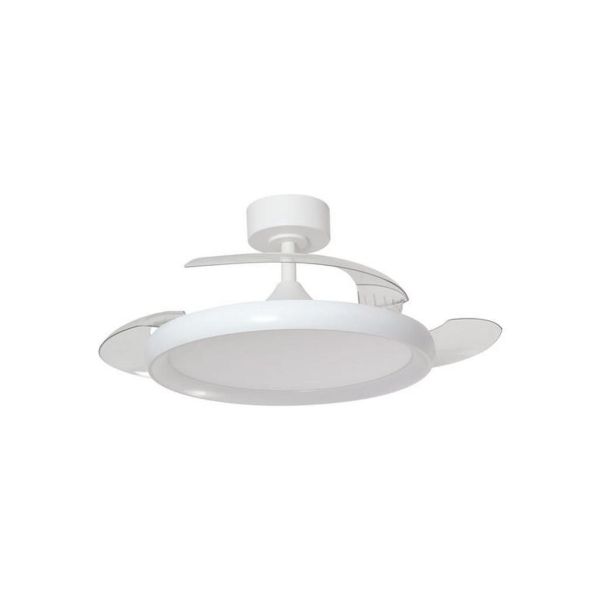 Ventilador de techo LED 32W con aspas retráctiles SITGES blanco Ø107cm DC 35W CCT con mando