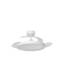 Ventilador de techo LED 32W con aspas retráctiles SITGES blanco/madera Ø107cm DC 35W CCT con mando