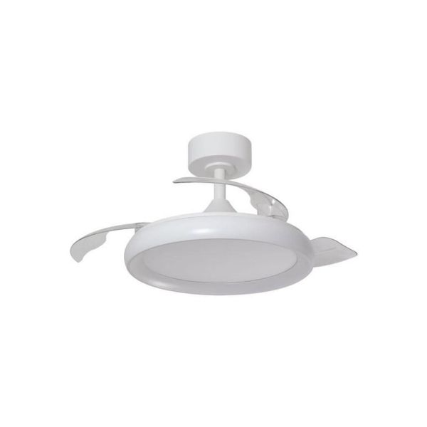 Ventoinha de teto/luminária LED branca SITGES XS Ø91cm DC 35W LED 30W CCT com controle remoto