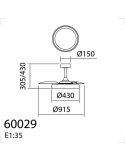 Ventilador de techo LED 30+6W 3000lm CAPRI XS blanco/madera Ø91cm DC 35W CCT con mando