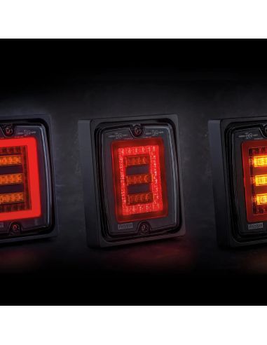 Lanterna traseira de LED Gama FT-323 FT-324 embutida 12V-30V 3 funções com indicador de direção dinâmico E9 R1 S1 2a