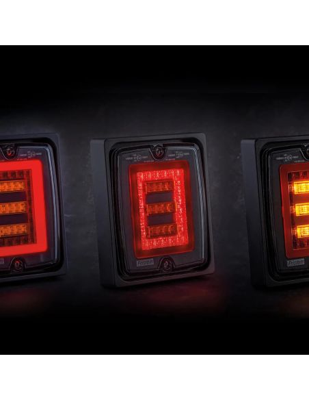 Feu arrière LED Gama FT-323 FT-324 encastré 12V-30V 3 fonctions avec clignotant dynamique E9 R1 S1 2a
