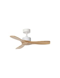 Ventilador de techo sin luz RIGA II WO WOOD XS blanco/madera natural Ø97cm DC 32W 3 aspas IP20