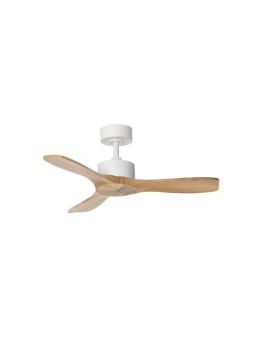 Ventilador de techo sin luz RIGA II WO WOOD XS blanco/madera natural Ø97cm DC 32W 3 aspas IP20