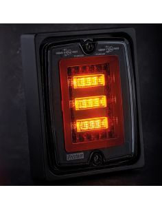 Piloto Trasero LED FT-323 FR1 con Marco 12V-30V Rectangular 3 Funciones Dinámico R1 S1 2a 2
