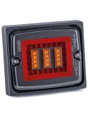 Piloto Trasero LED FT-323 FR1 con Marco 12V-30V Rectangular 3 Funciones Dinámico R1 S1 2a