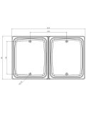 Dimensiones Marco Doble FT-323 / FT-324 LED Fristom – Soporte Rectangular Doble