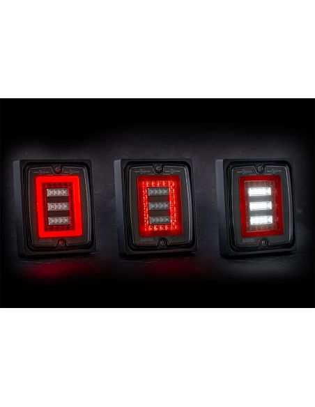 Piloto Trasero LED FT-324 FR1 con Marco 12V-30V Marcha Atrás y Antiniebla R1 F1 AR