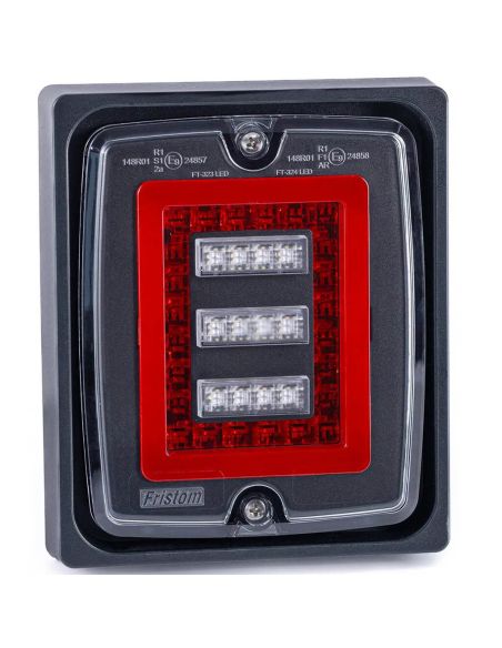 Piloto Trasero LED FT-324 FR1 con Marco 12V-30V Marcha Atrás y Antiniebla R1 F1 AR