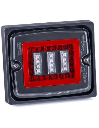 Feu arrière LED FT-324 FR1 avec cadre 12V-30V, feu de recul et antibrouillard R1 F1 AR