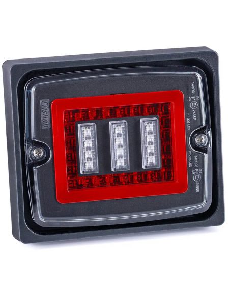 Lanterna traseira de LED FT-324 FR1 com moldura 12V-30V, luz de ré e de neblina R1 F1 AR
